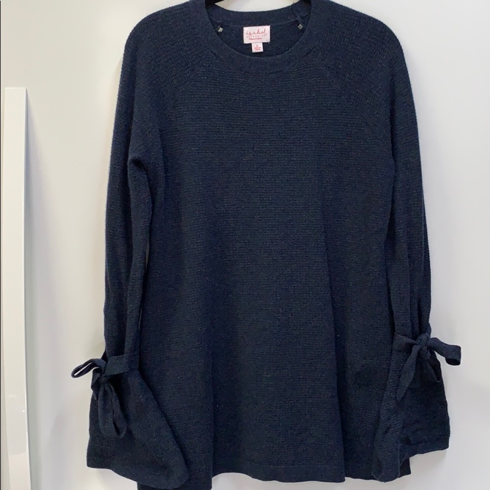 Isabel Maternity Blue Cozy Sparkly Tunic Sweater